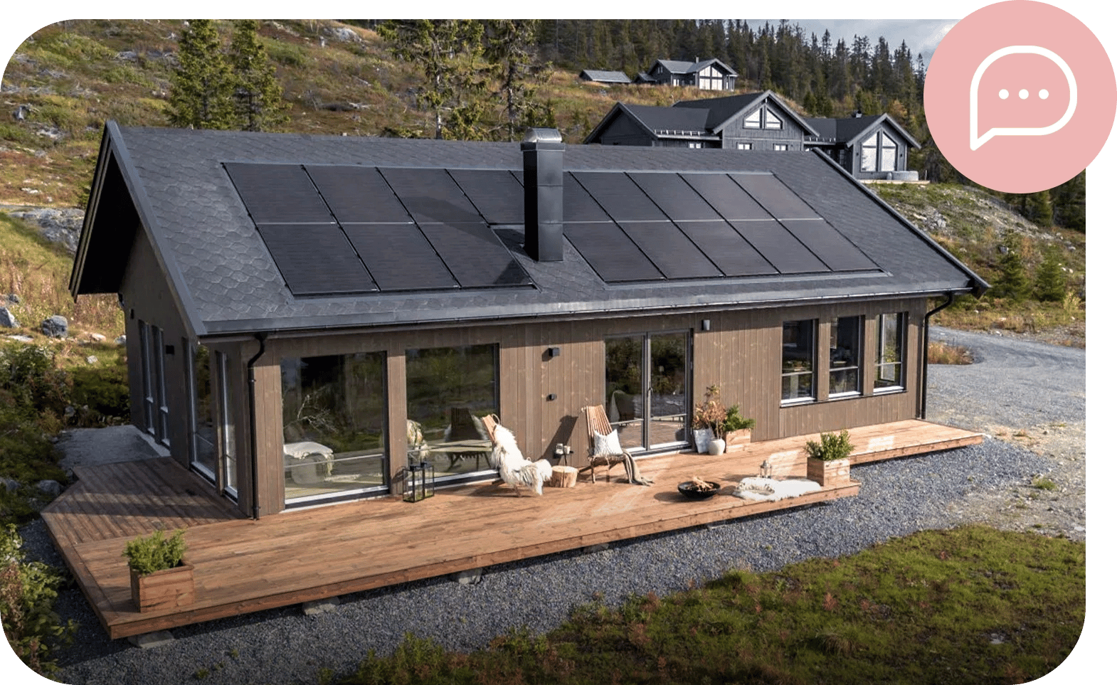Bilde av et hus i et skogsmiljø