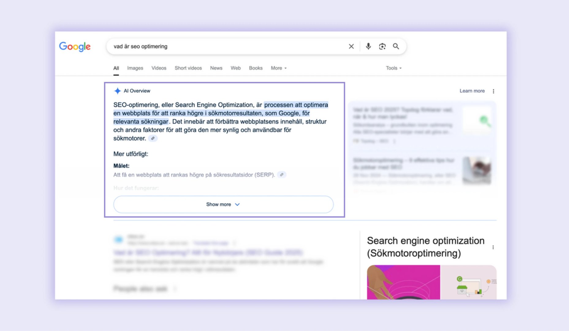 Google AI Overview - Vad är SEO optimering