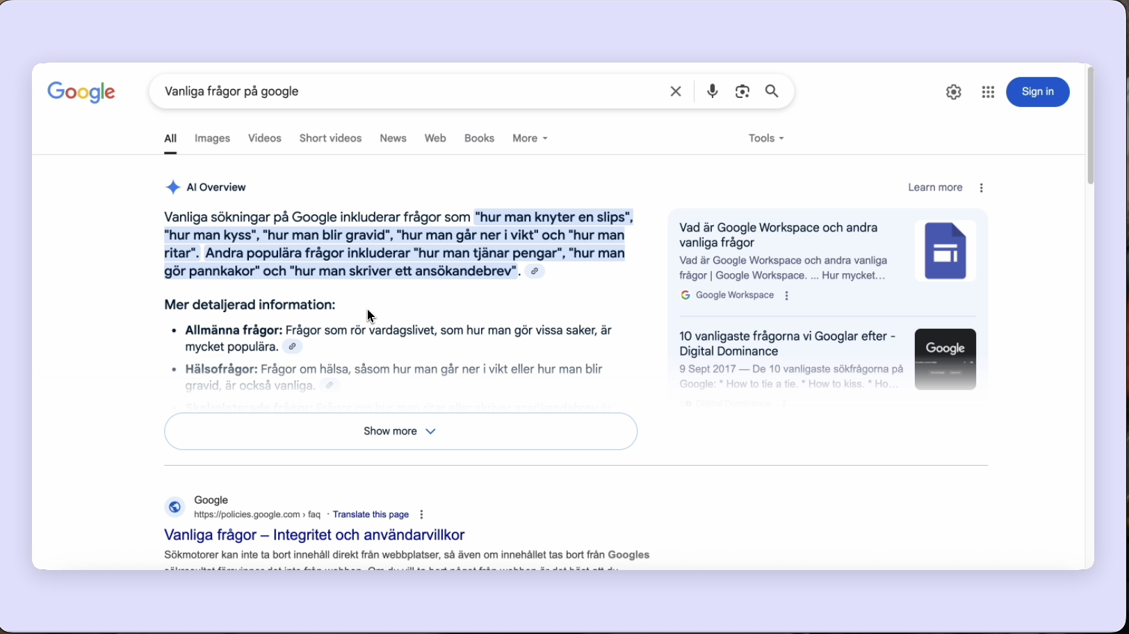 Google AI Overview