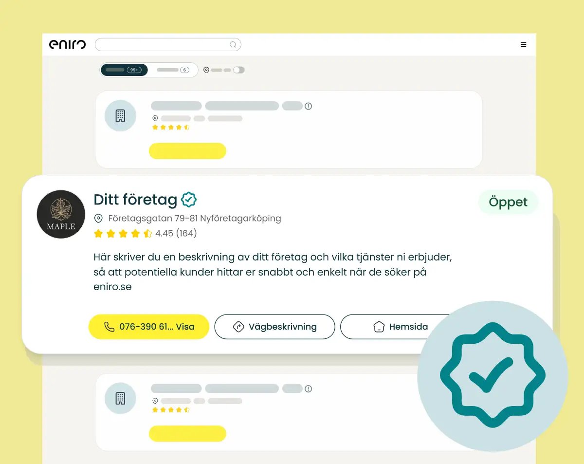 Verifiera ditt företag på eniro.se