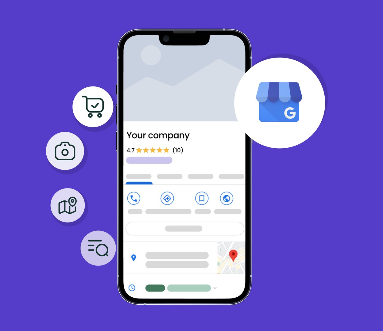 Mobil som visar Google Business Profile