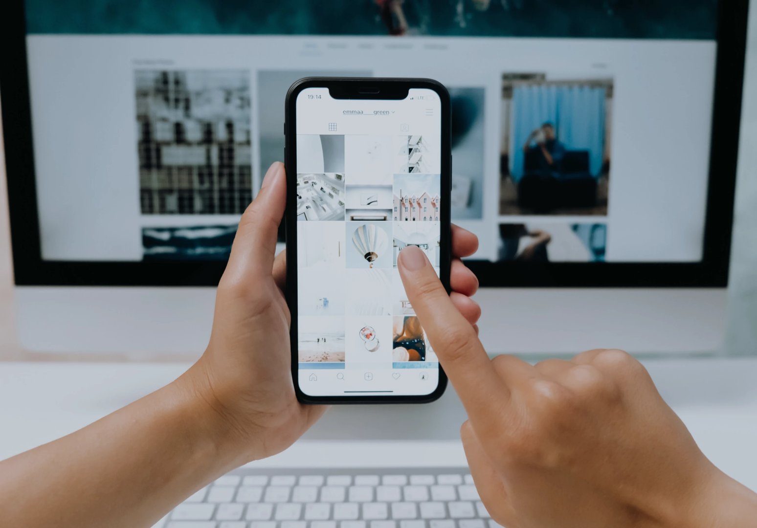 Bilder i ett flöde på Instagram
