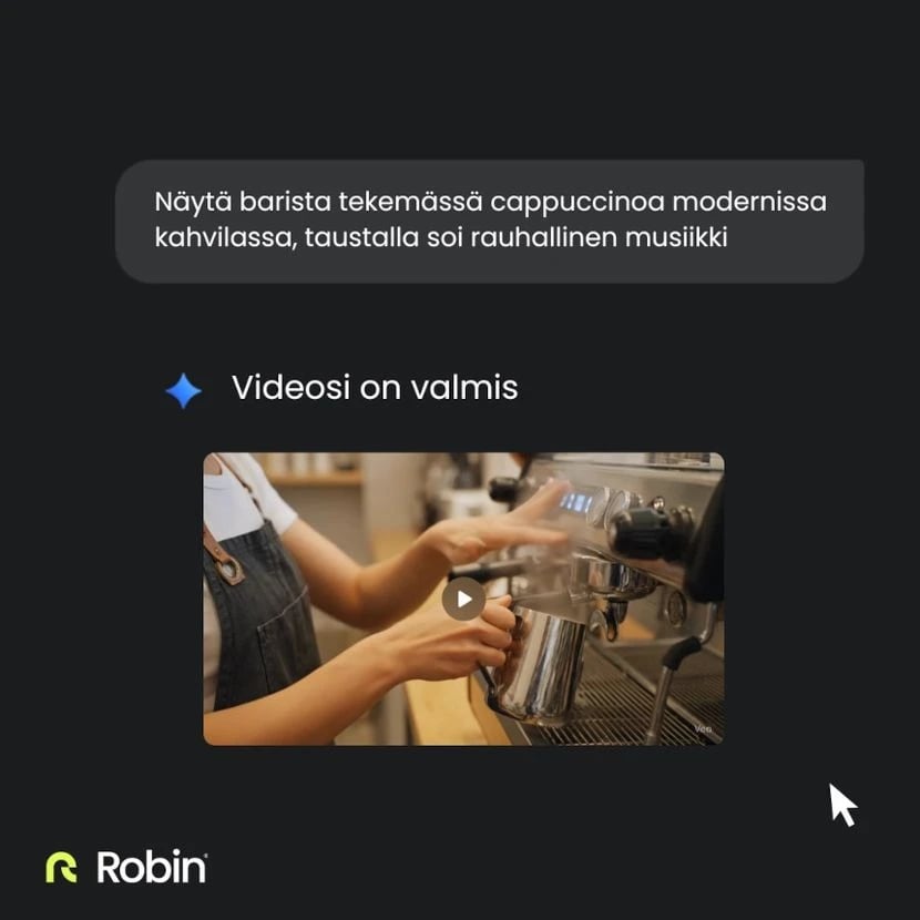 Kehote Gemini-ympäristössä ja luotu kuva.