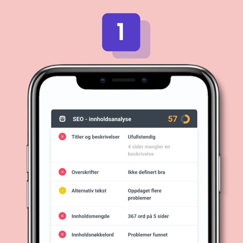 SEO innholdsanalyse – bilde av en telefon med tall og tekst