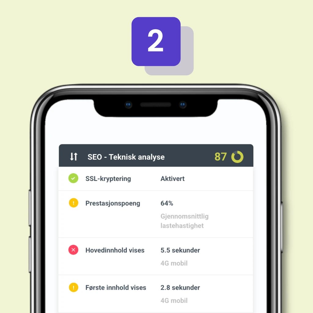 SEO teknisk analyse – bilde av en mobiltelefon med tall og tekst