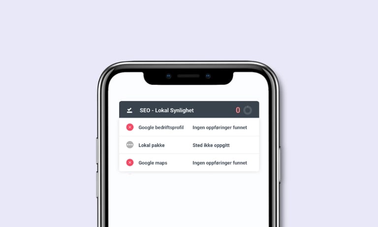SEO lokal synlighet – bilde av en telefon med tall og tekst.